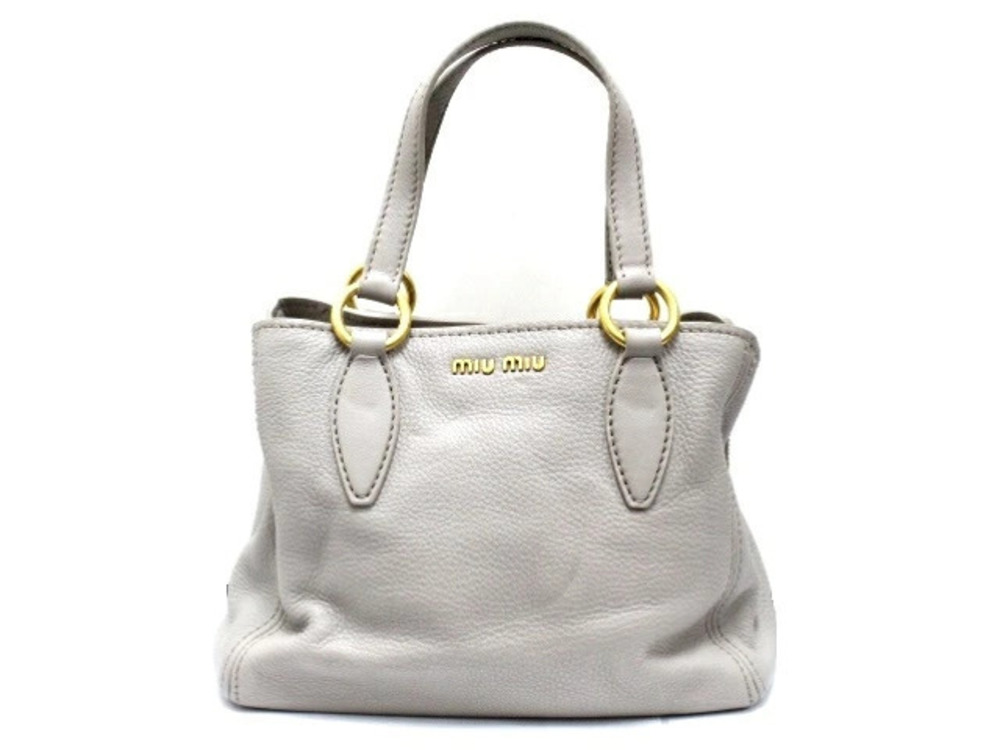 Miu Miu 2way Shoulder Bag gray leather